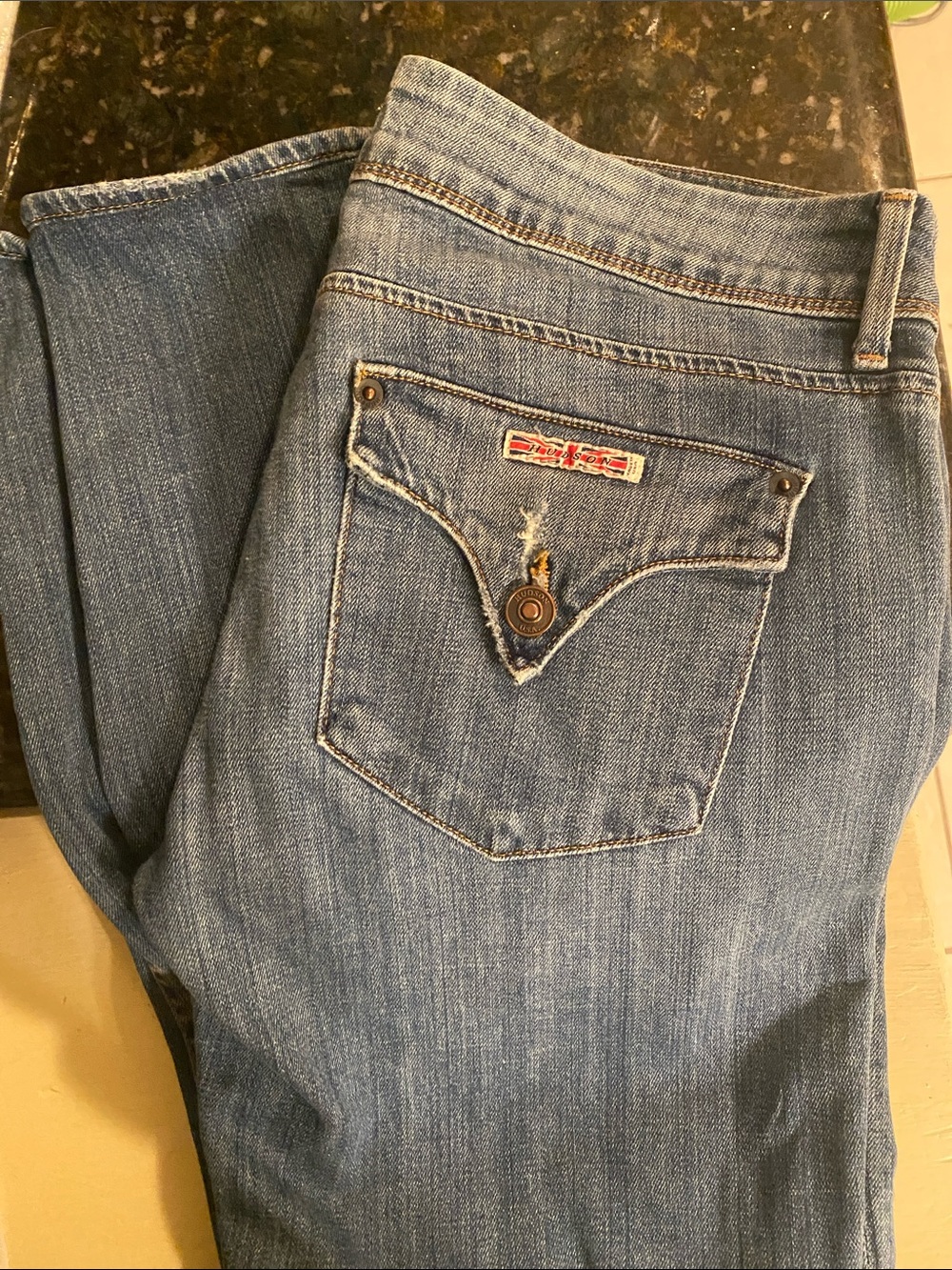 Hudson Jeans Straight Leg Blue Denim with Signature Back Pocket 29x29